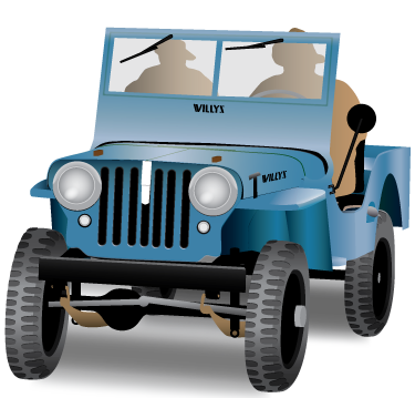 blue jeep graphic