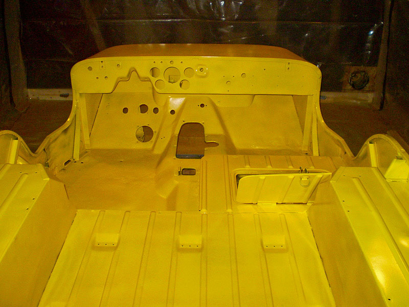 yellow painted tub, coat one