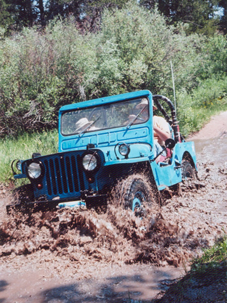 Slide 13 - Playing in the Water with the Blue Mule